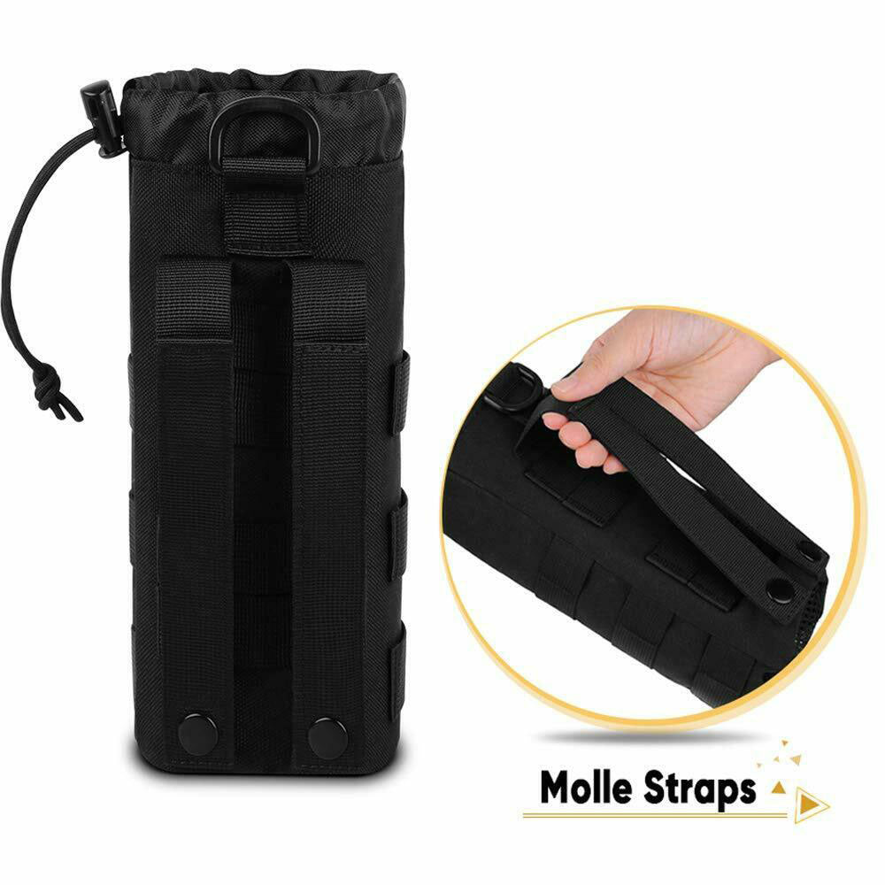 Molle Tactical Water Bottle Bag Pouch Kettle Holder Carrier Camping Hiking Bag