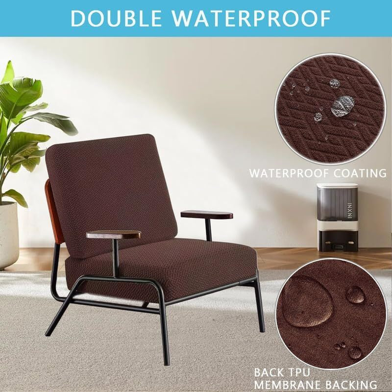 2pcs 100% Waterproof Patio Stretch Sofa Cushion Covers Outdoor Chair Cushion Covers