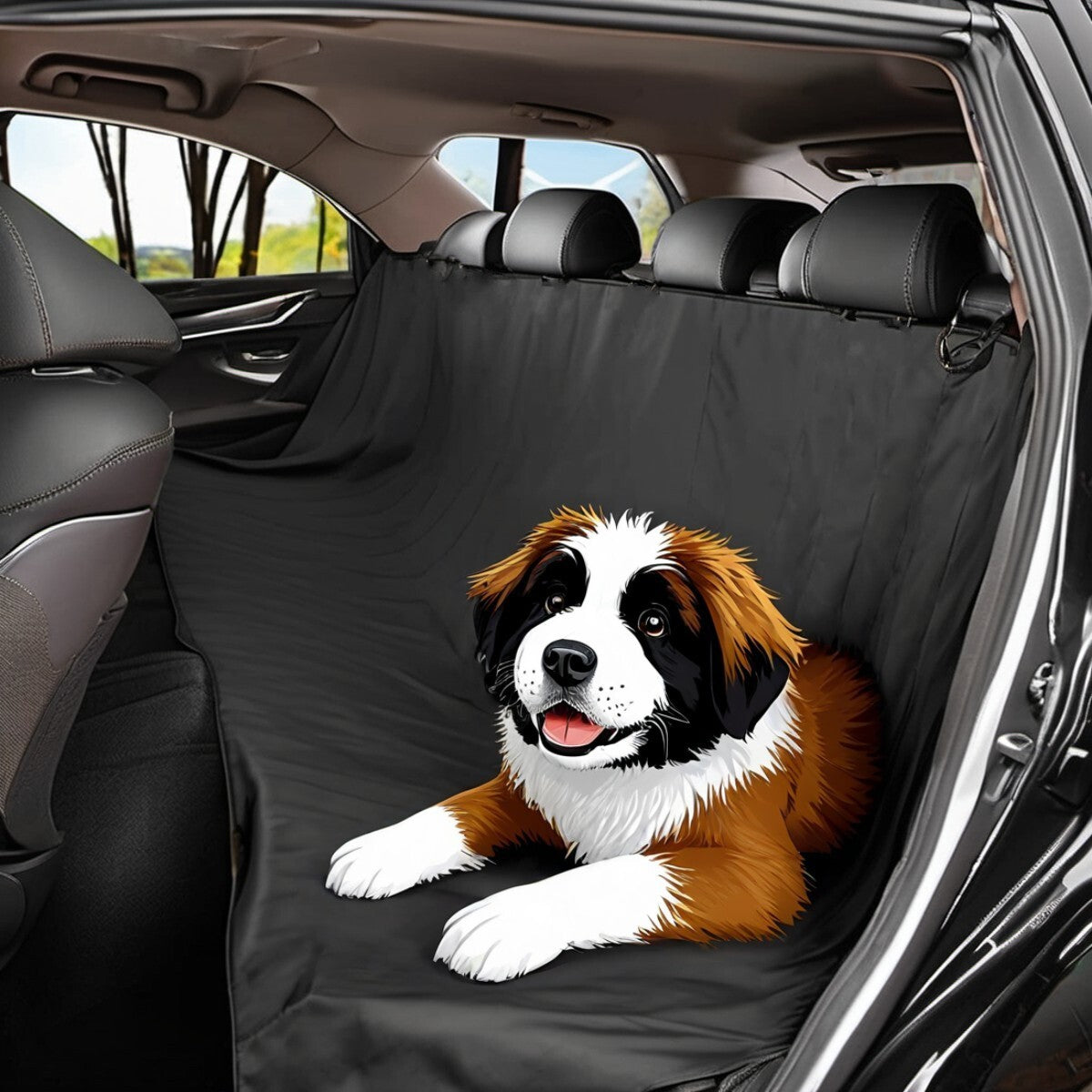 Waterproof Dog Car Seat Cover Hammock – Back Seat Protector & Extender for Cars, SUVs & Trucks