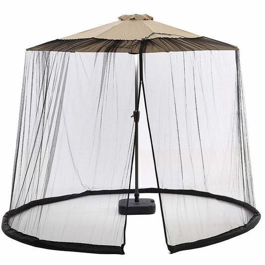 9Ft Patio Umbrella Bug Screen W/Zipper Door and Polyester Netting(Net ONLY)
