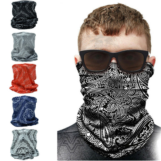 3-12Pcs Tube Bandana Scarf Neck Gaiter Head Face Mask Multi-Use Outdoor Cap Lot