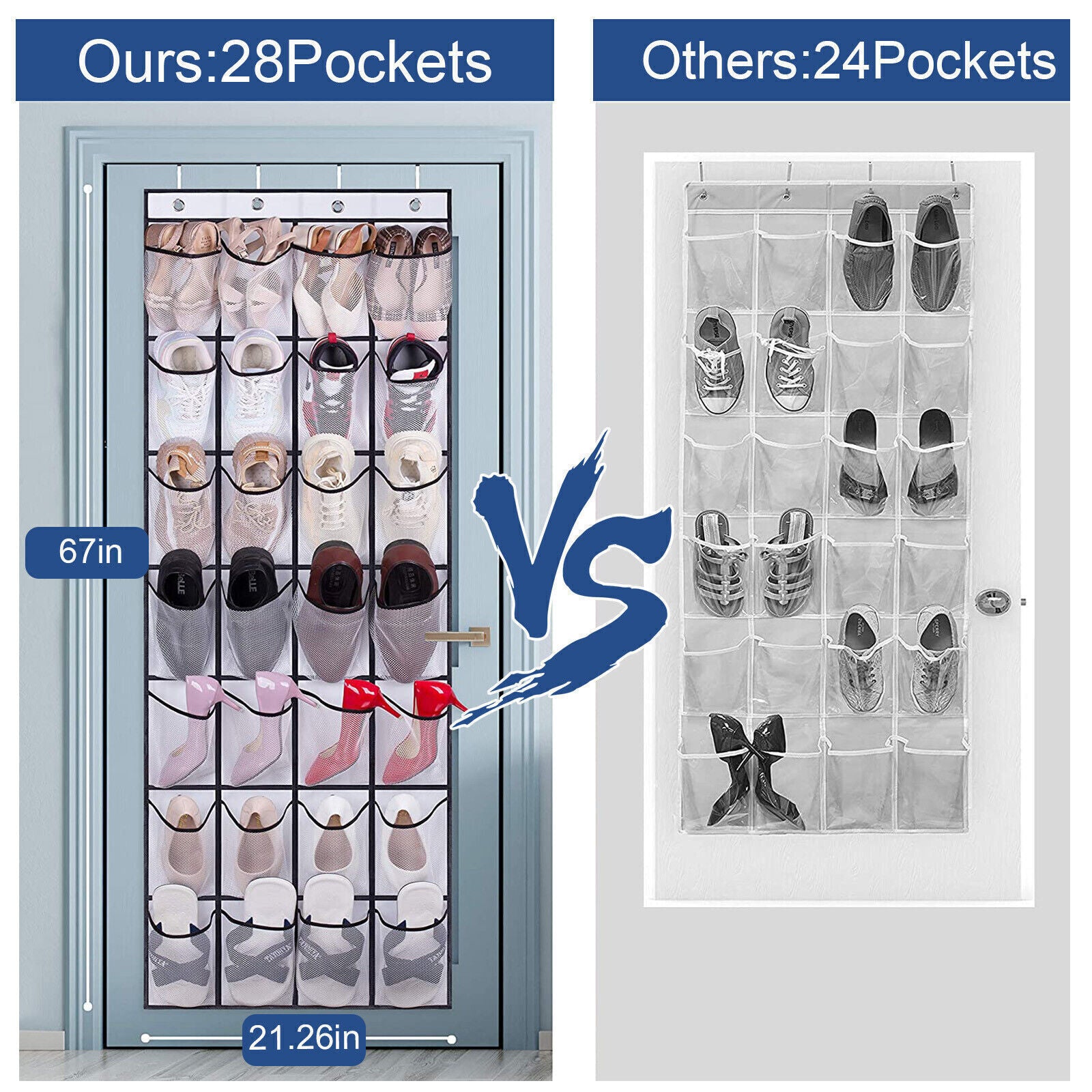 Over Door Shoe Organizer Rack Hanging Storage Holder Hanger Bag Closet 28 Grids