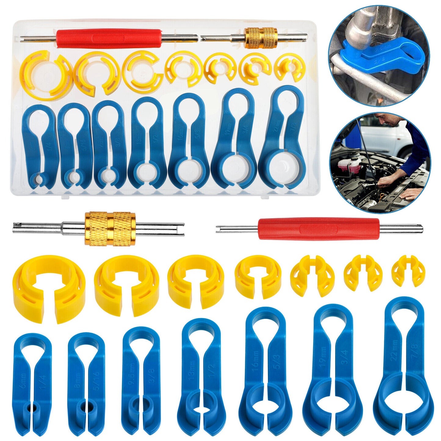 AC Disconnect Fuel Line Disconnect Tool Set Car Tool Kit 16pcs w/ Box