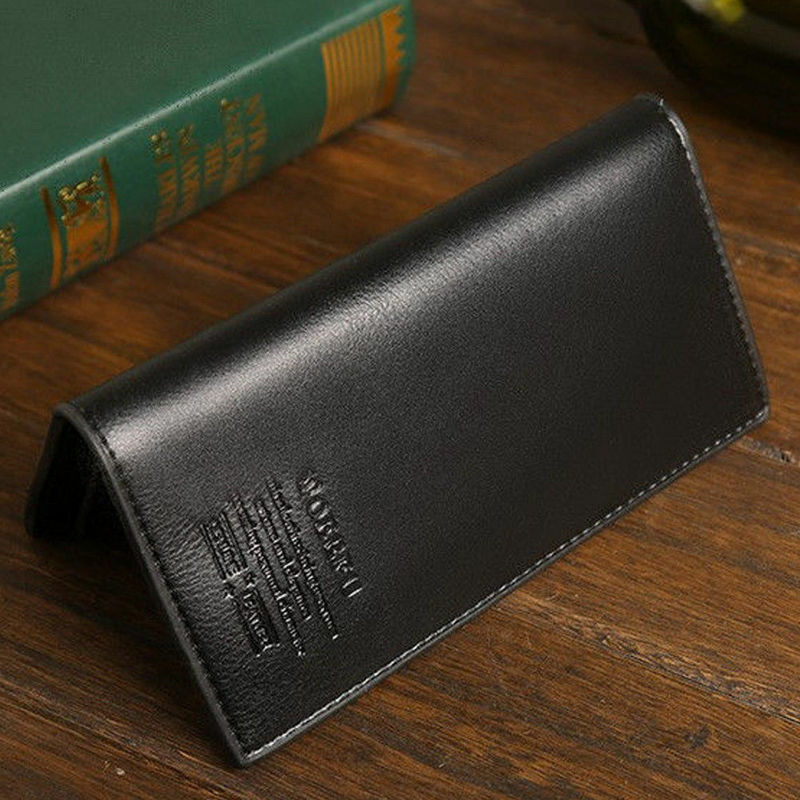 Men's Leather Long Wallet Bifold ID Card Holder Checkbook Clutch Purse Handbag