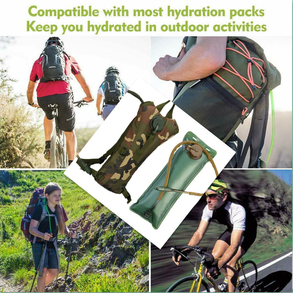3L Water Bladder Bag Hydration Backpack Pack Hiking Camping Cycling Outdoor USA