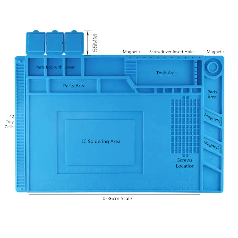 Magnetic Heat Silicone Pad Desk Mat Soldering Repair