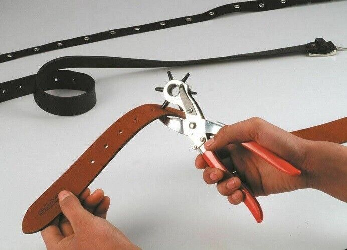  9'' Heavy Duty Leather Hole Punch  Hand Pliers Belt Holes Puncher Tool 6 Sized