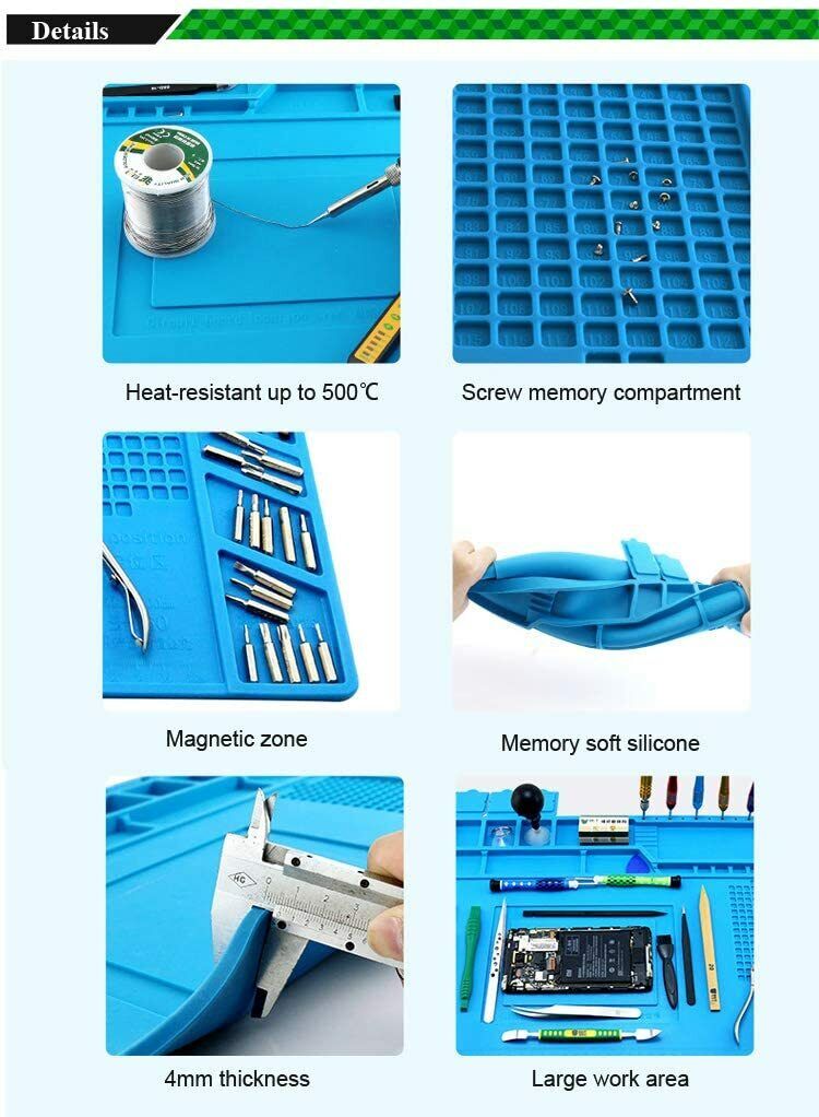 Magnetic Heat Silicone Pad Desk Mat Soldering Repair