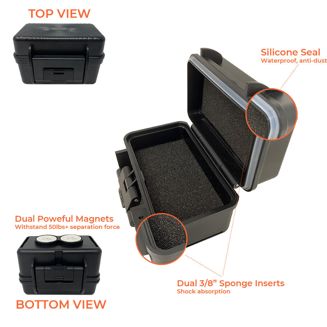 Magnetic Hide a Key Fob Waterproof Magnet Stash Box under Vehicle 