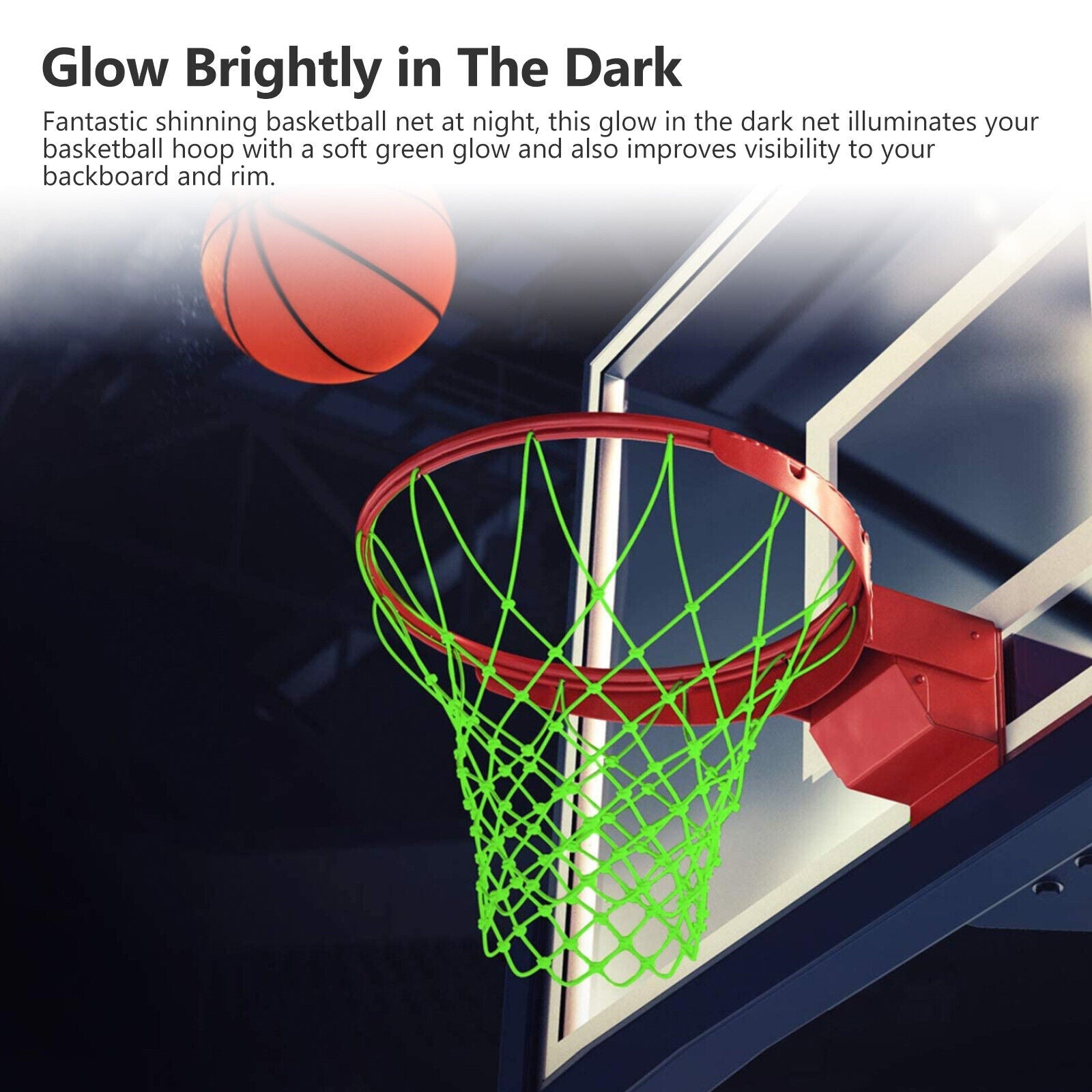 Glowing Basketball Net Outdoor Training Luminous Mesh Nylon Basketball Hoop Net