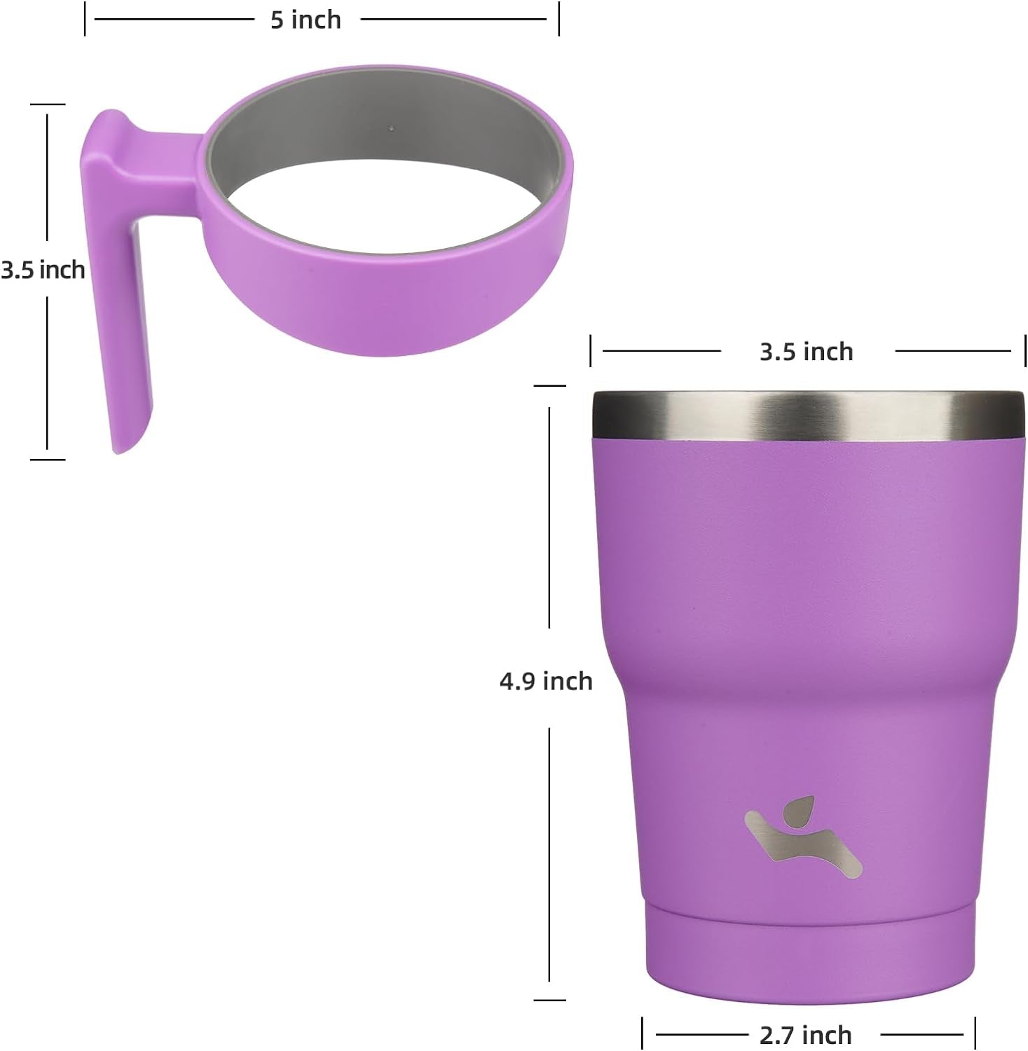 10oz Tumbler with Handle and 2 Straw 2 Lid Insulated Water Bottle 