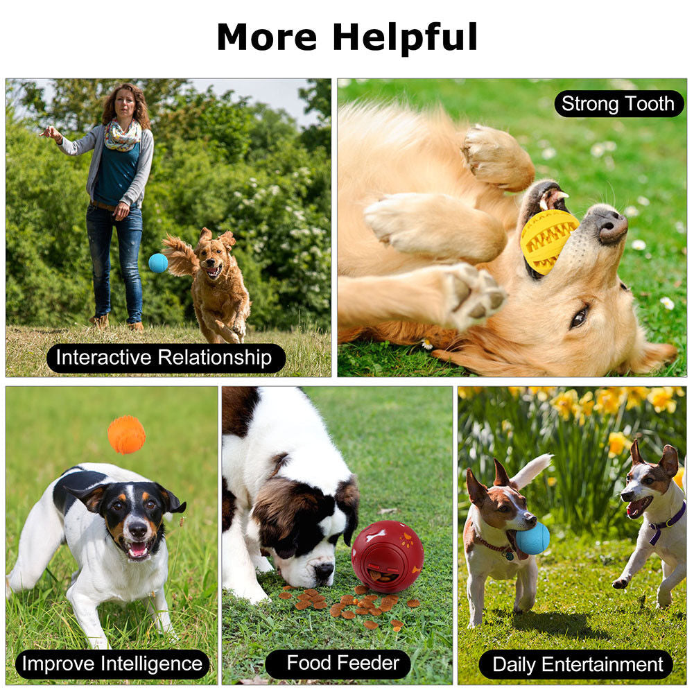 4 Pack Durable Pet Dog Interactive Tumbler Food Dispenser Feeder