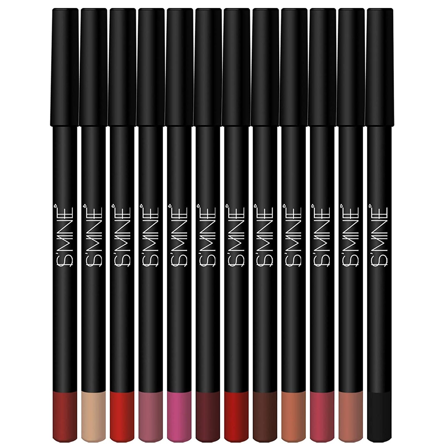 12PCS  Matte Lip Liner Set Assorted Colors High Pigmented Natural Lip