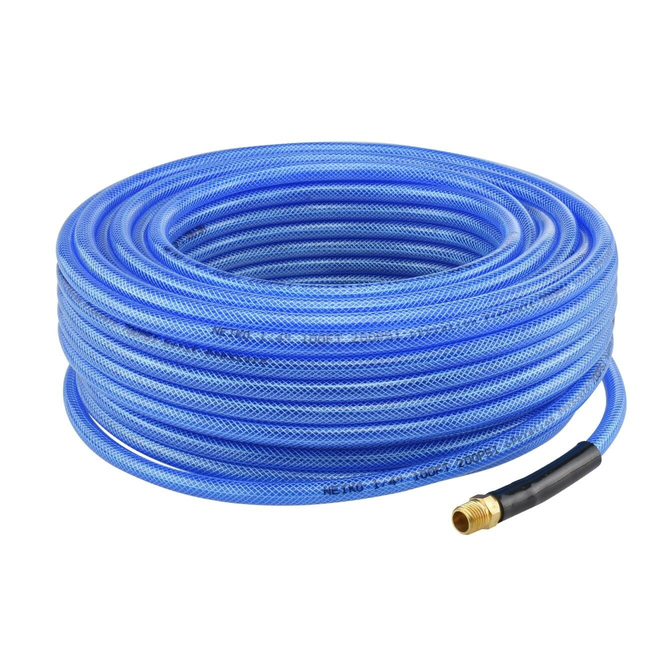 Air Compressor PU Hose Roofing Framing Carpentry 1/4" NPT Fitting x 50 FT