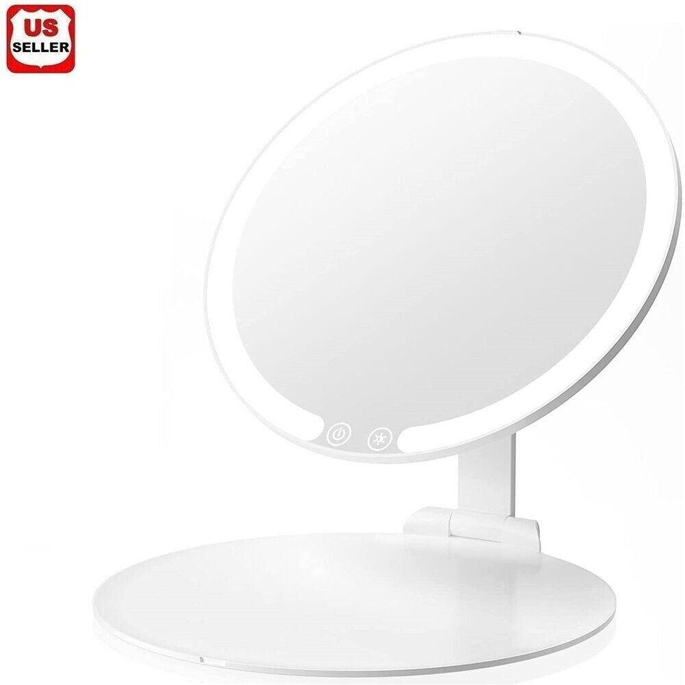 Portable LED Travel Mirror 3 Colors Rechargeable Foldable