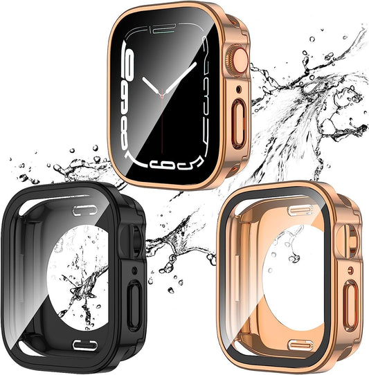 2 in 1 Waterproof Case for Apple watch Series SE SE2 6 5 4 44mm (2 Pack )