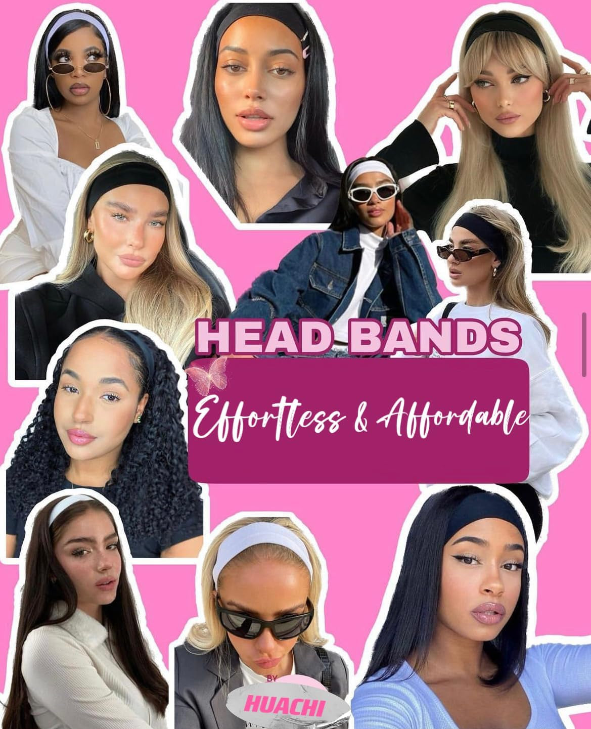 16 Pack Elastic Hair Bands Fabric Sweat Headband Hair Accessories Multi Color