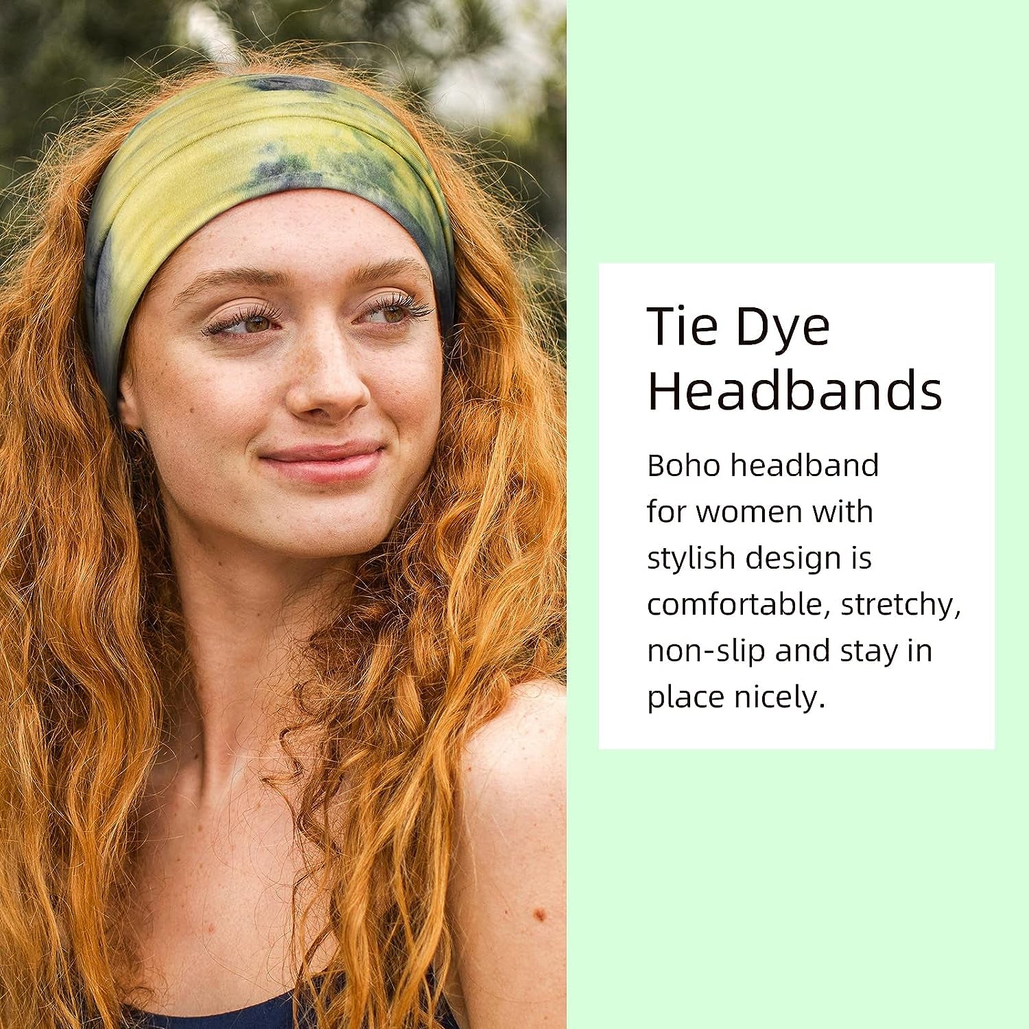 Wide Tie Dye Extra Large Turban Headband Boho Hairband Hair Twisted Knot 6 Pack