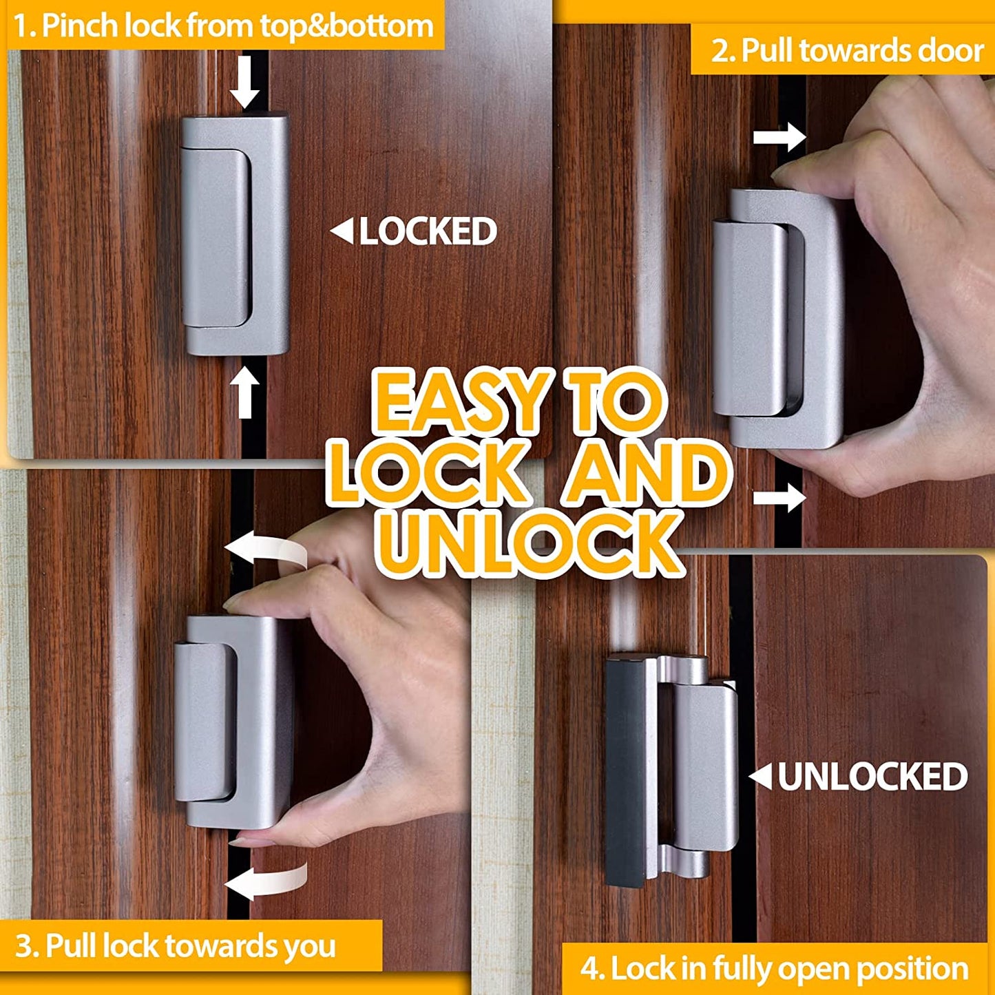 2 Pack Front Door Locks for Kids Safety