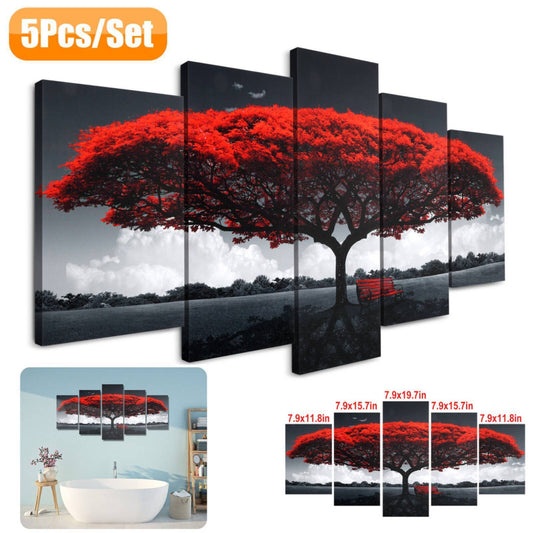 5Pcs Canvas Print Landscape Pictures Paintings 