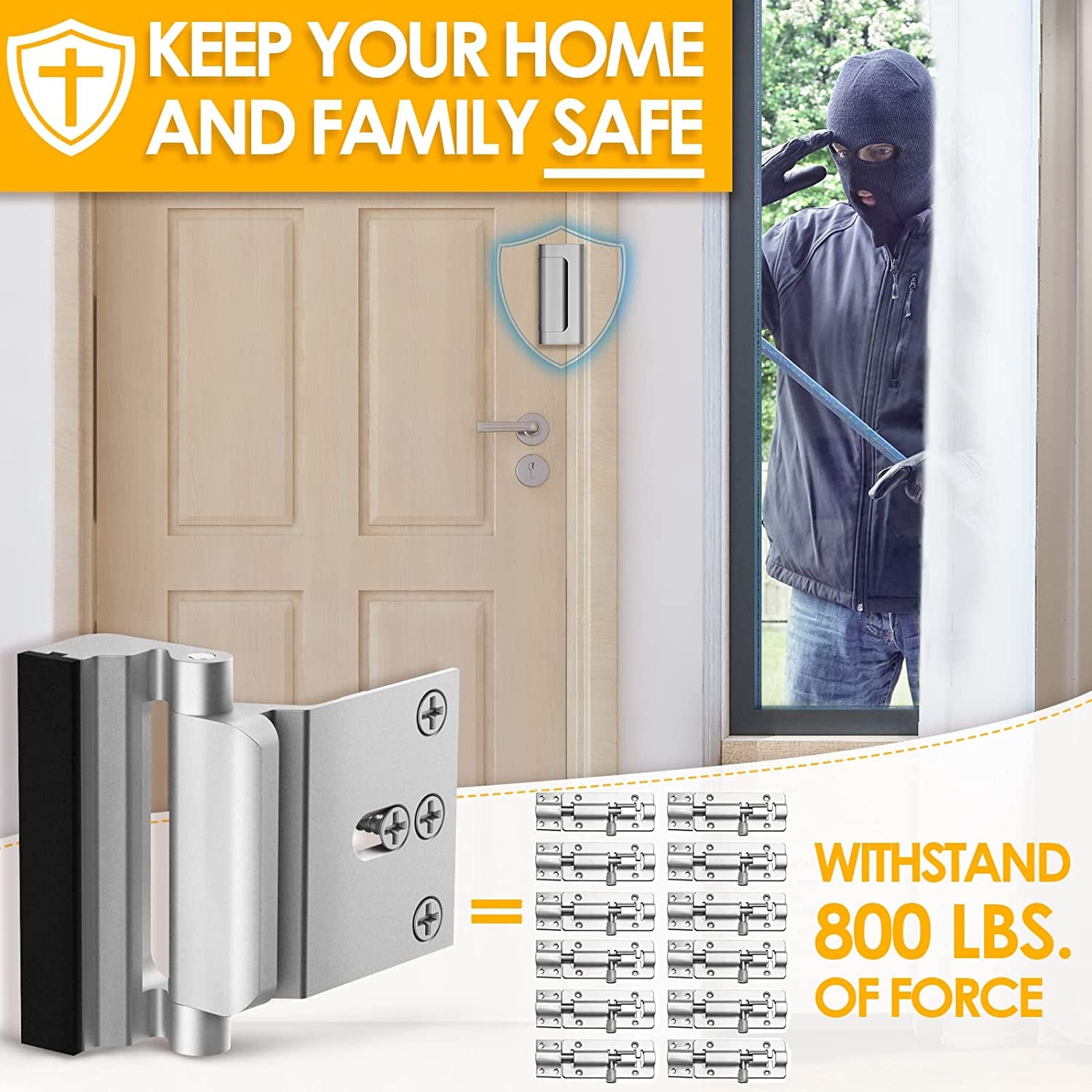 2 Pack Front Door Locks for Kids Safety