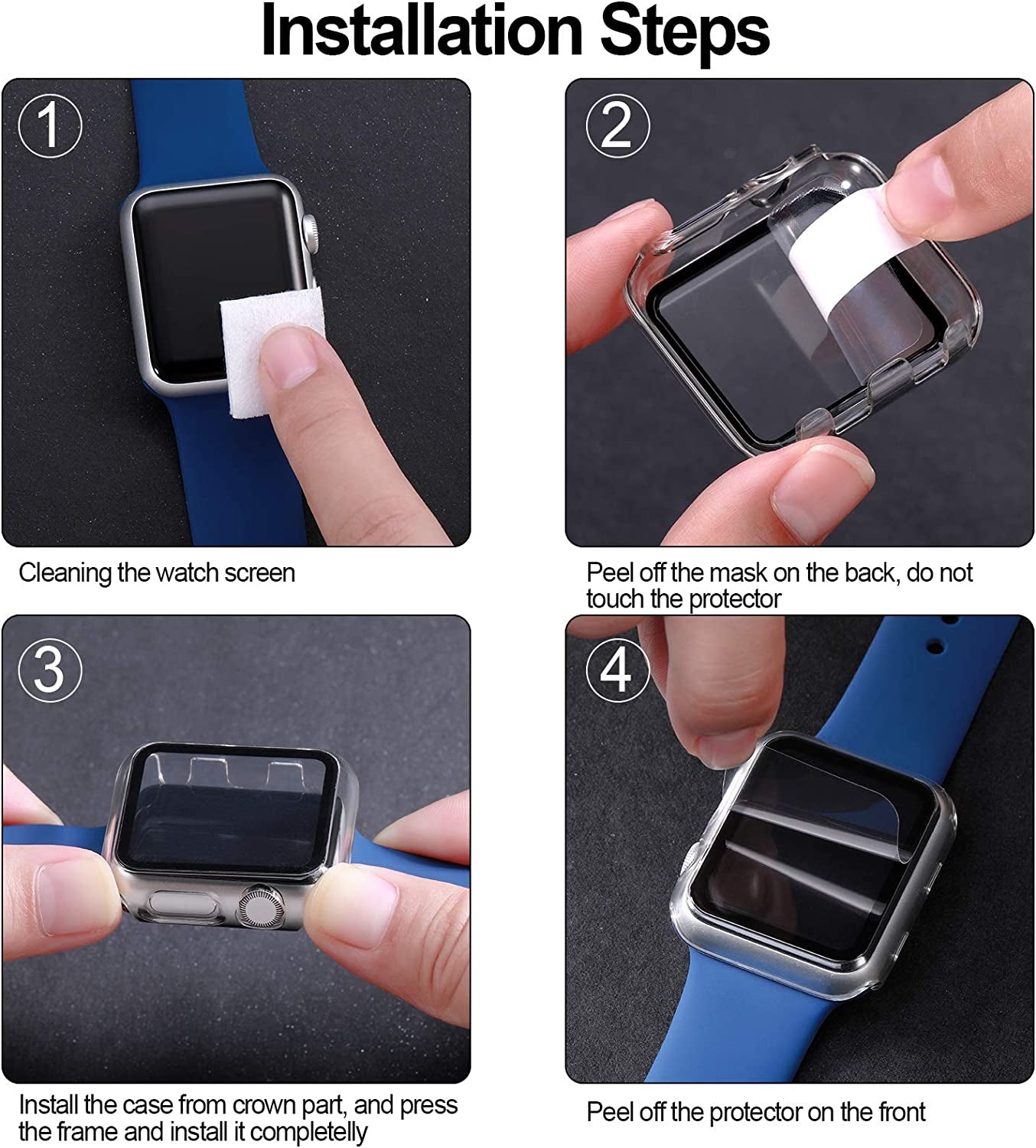  Watch Case Protector 44mm Compatible with Apple iWatch SE Series 6 5 4 with Screen Protector