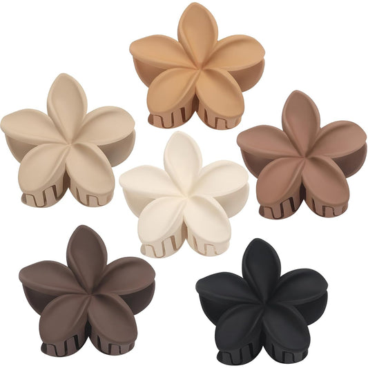 6 Pcs Large Flower Hair Claw Clips for Thick Hair Hawaiian Flower Hair Clips for Women Girls