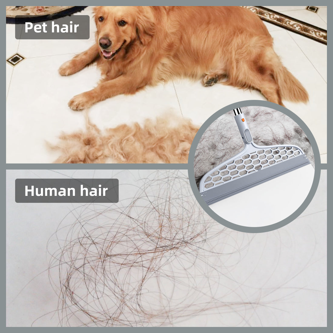 2 In 1 Adjustable Pet Hair Remover Magic Broom 