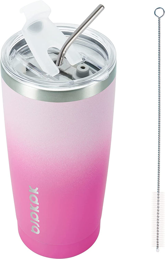 20oz Stainless Steel Tumbler with Lid And Straw Double Wall Vacuum Coffee Cup