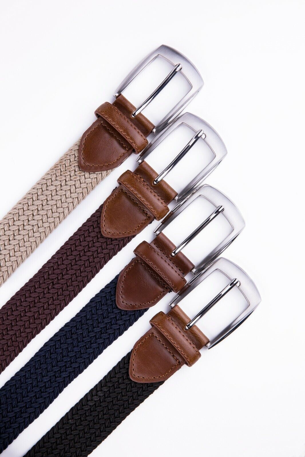 Elastic Fabric Braided Belt Stretch Woven Belt for Unisex Men/Women