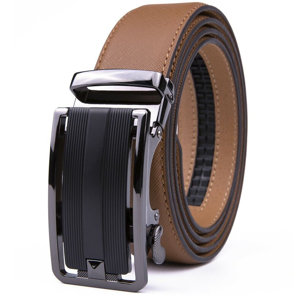 Mens Belts Leather Dress Belts  Automatic Buckle 