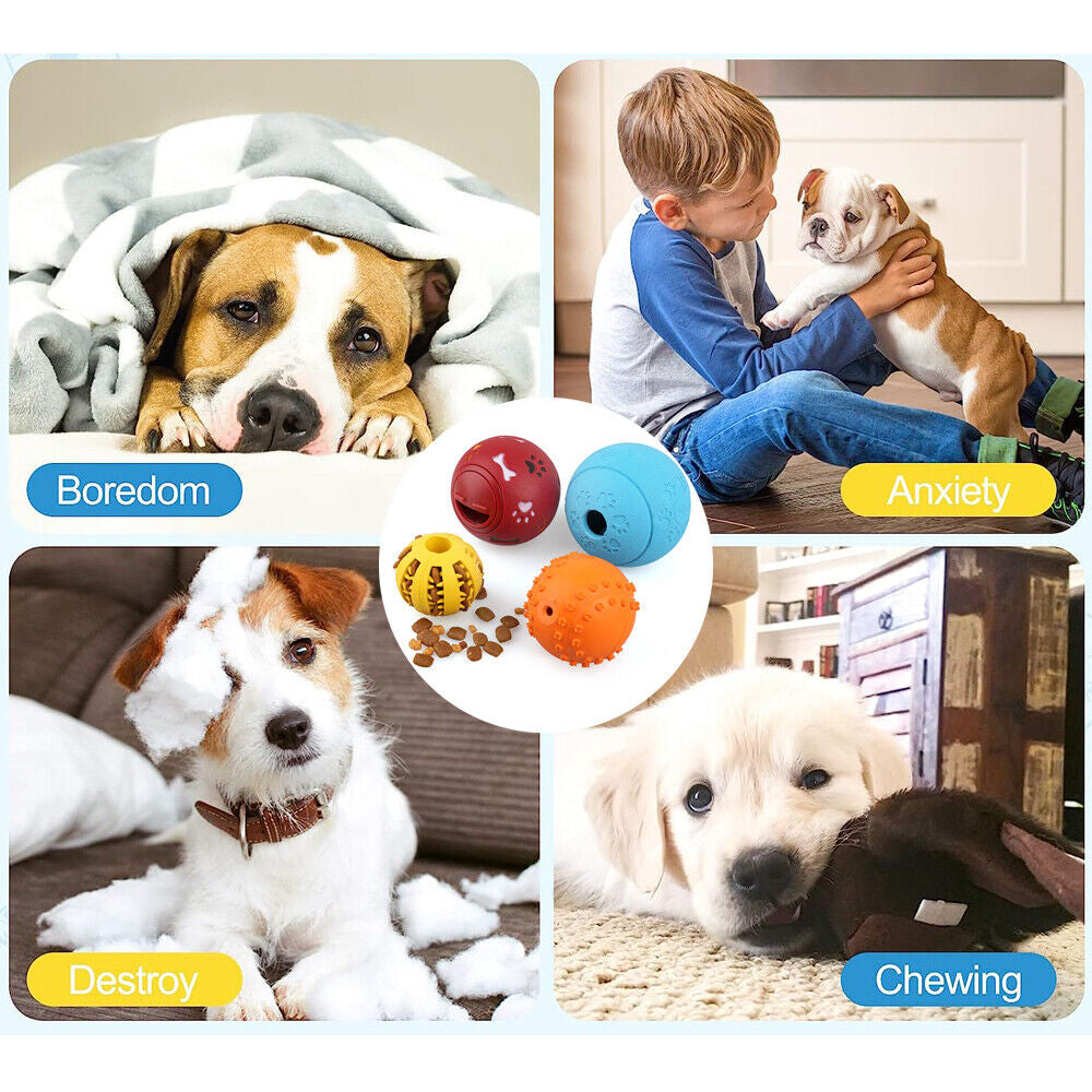 4 Pack Durable Pet Dog Interactive Tumbler Food Dispenser Feeder