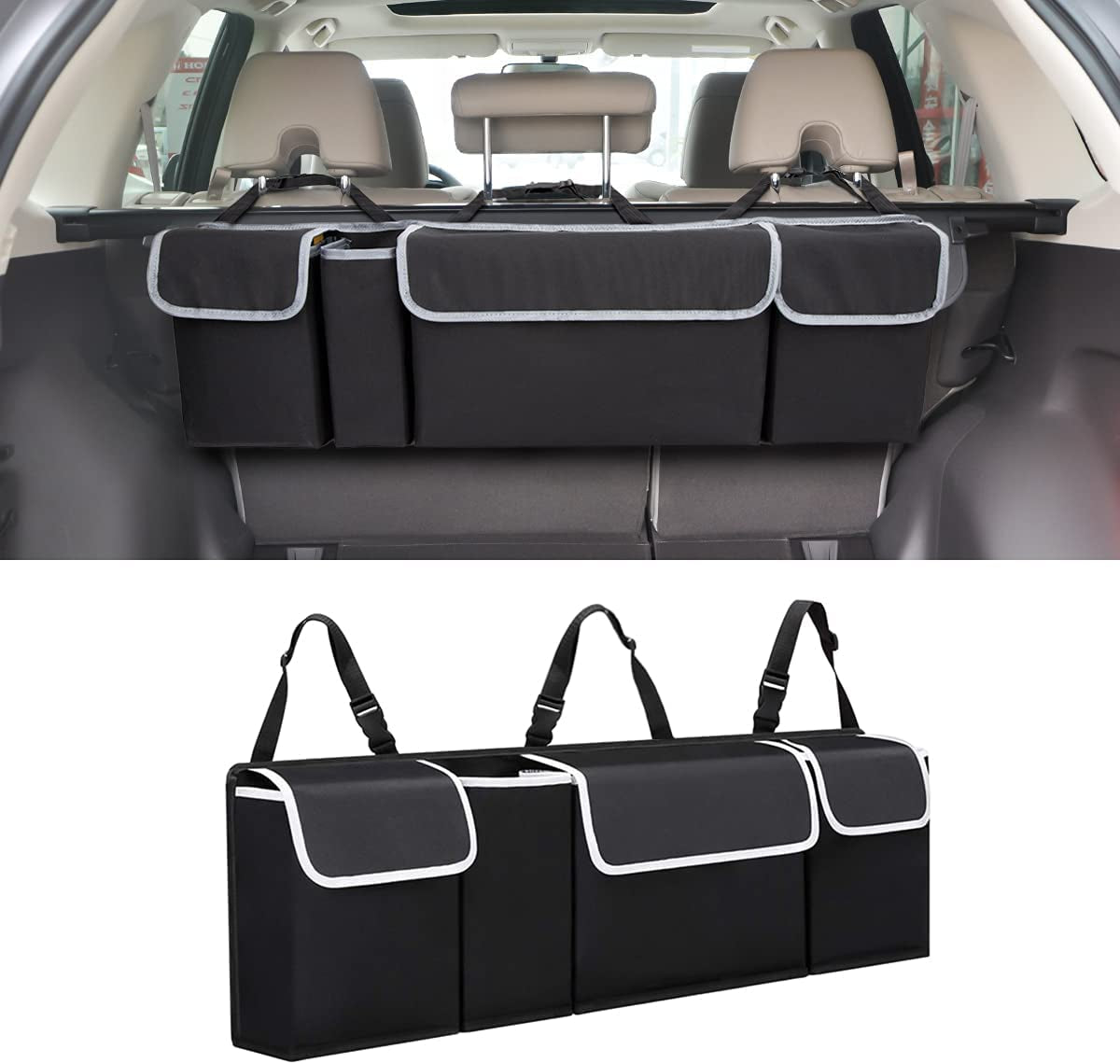 Car Trunk Organizer and Storage, Backseat Hanging Organizer for SUV, Truck, MPV Car Interior Accessories for Men and Women