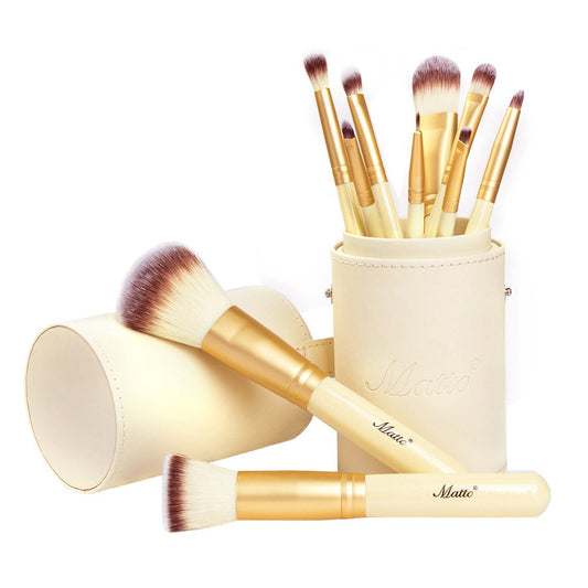10-Pieces Golden Makeup Brush Set 