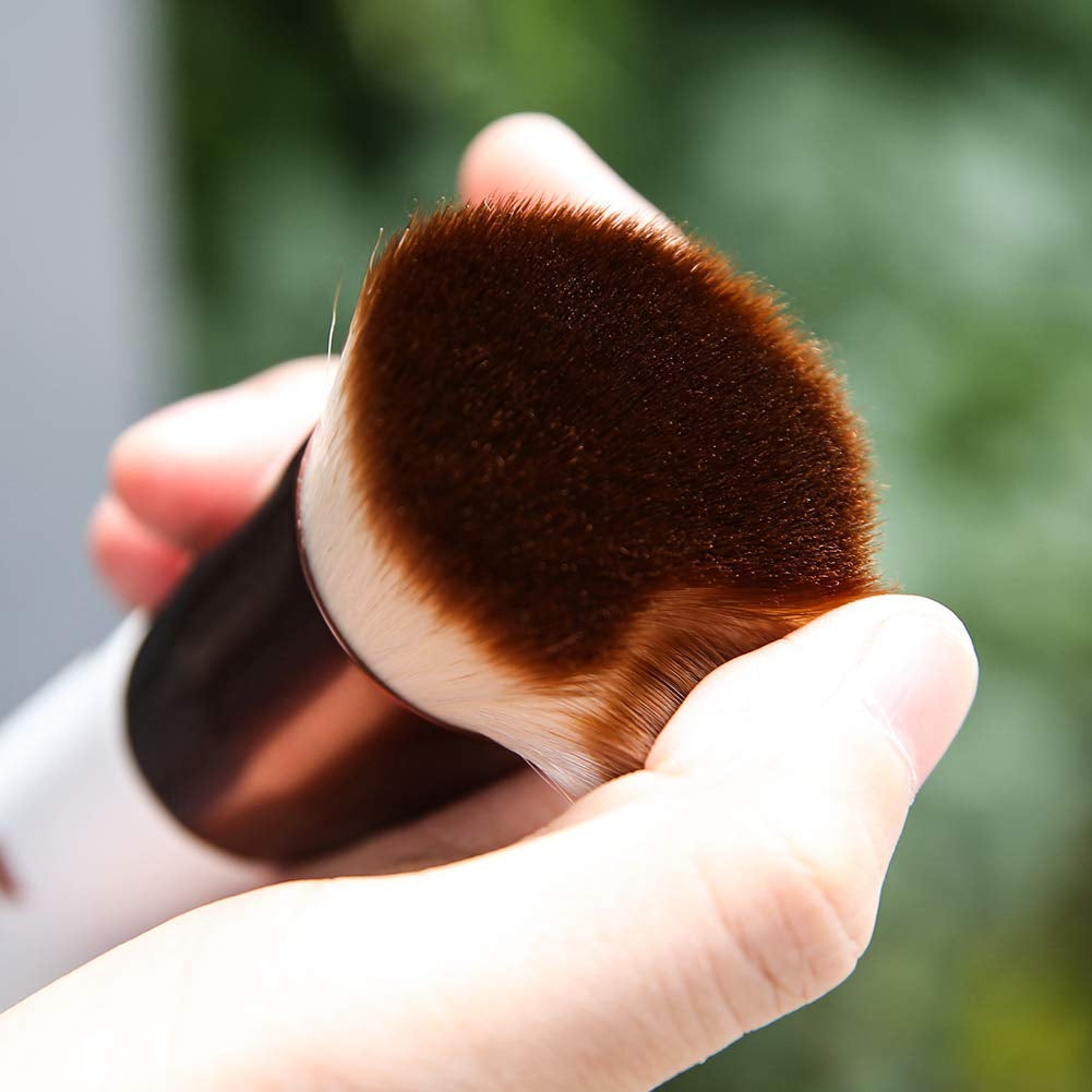  Foundation Brush with Makeup Sponges Puff Flat Top