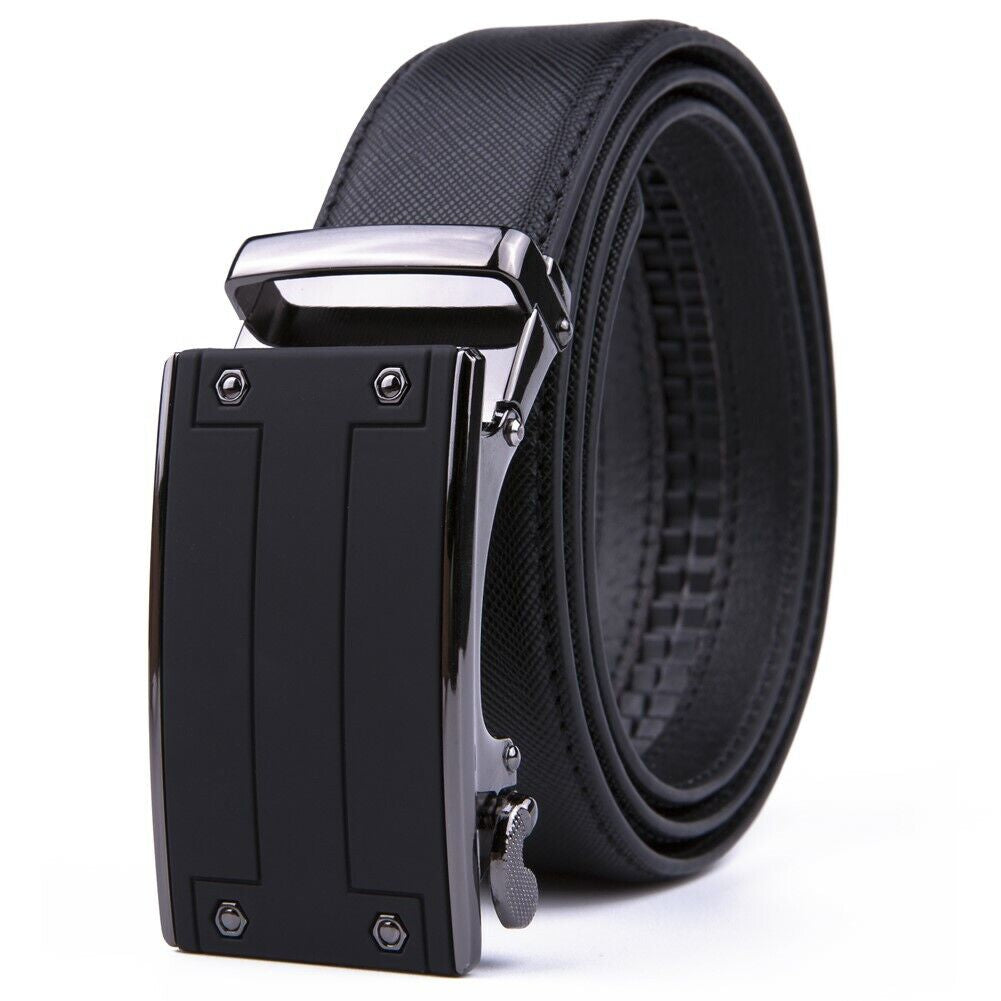  Automatic Buckle Men'S Belt Leather Ratchet Belts 1.37Inch Width