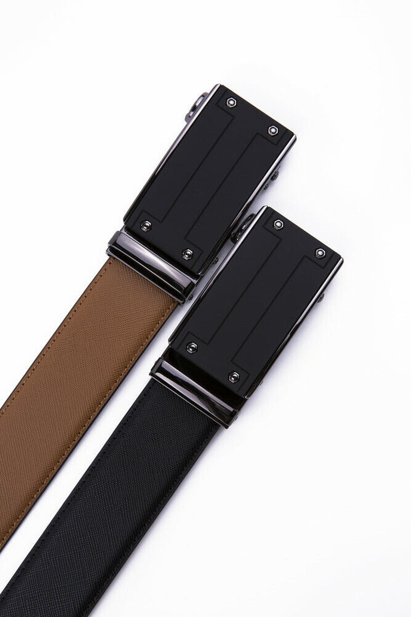  Automatic Buckle Men'S Belt Leather Ratchet Belts 1.37Inch Width