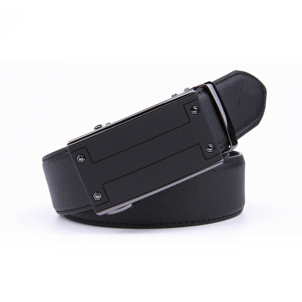  Automatic Buckle Men'S Belt Leather Ratchet Belts 1.37Inch Width