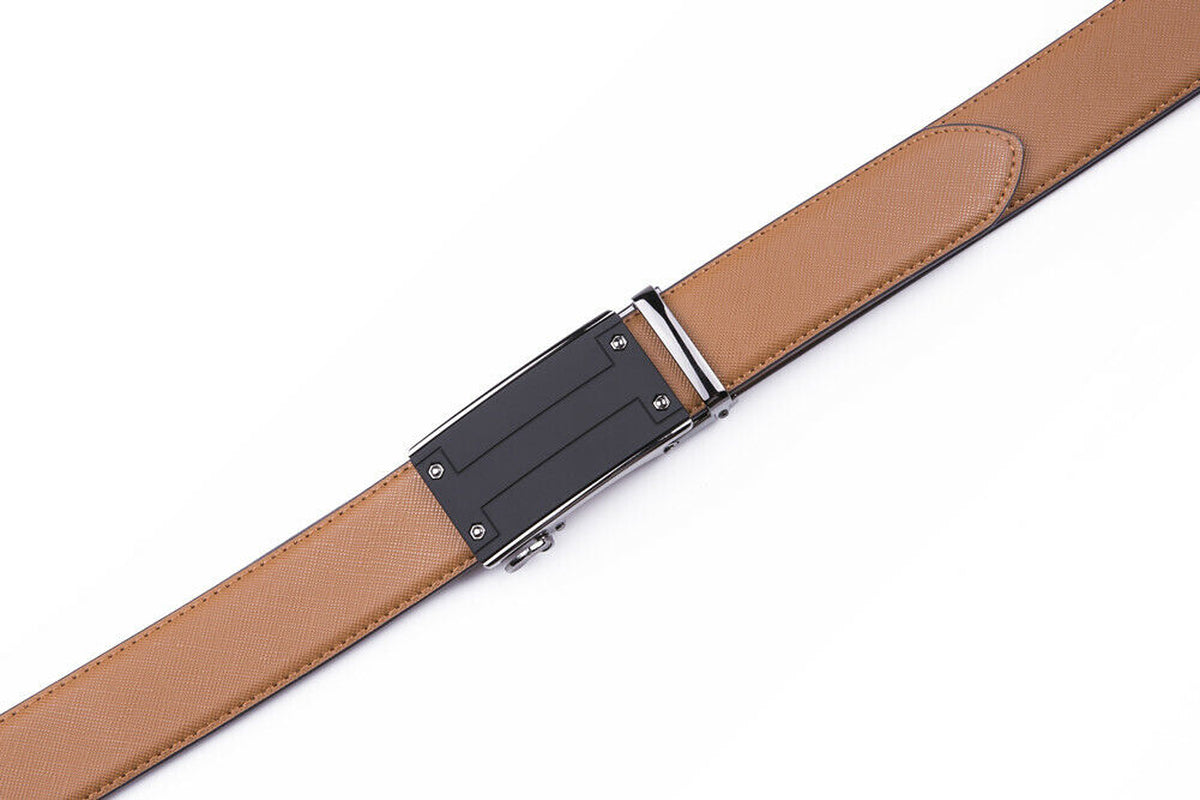  Automatic Buckle Men'S Belt Leather Ratchet Belts 1.37Inch Width