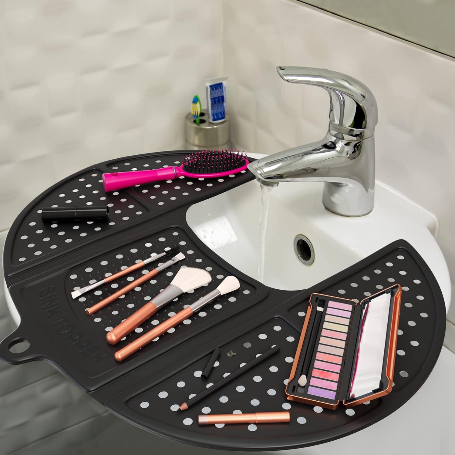 Sink Topper Silicone Beauty Makeup Brush Cleaning Mat