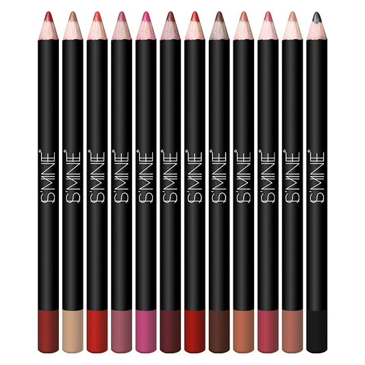 12PCS  Matte Lip Liner Set Assorted Colors High Pigmented Natural Lip