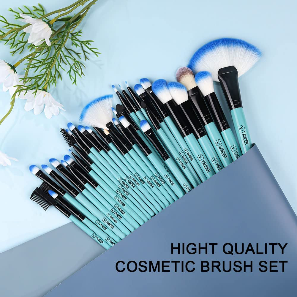 Professional 32pcs Makeup Brush Set-BLUE