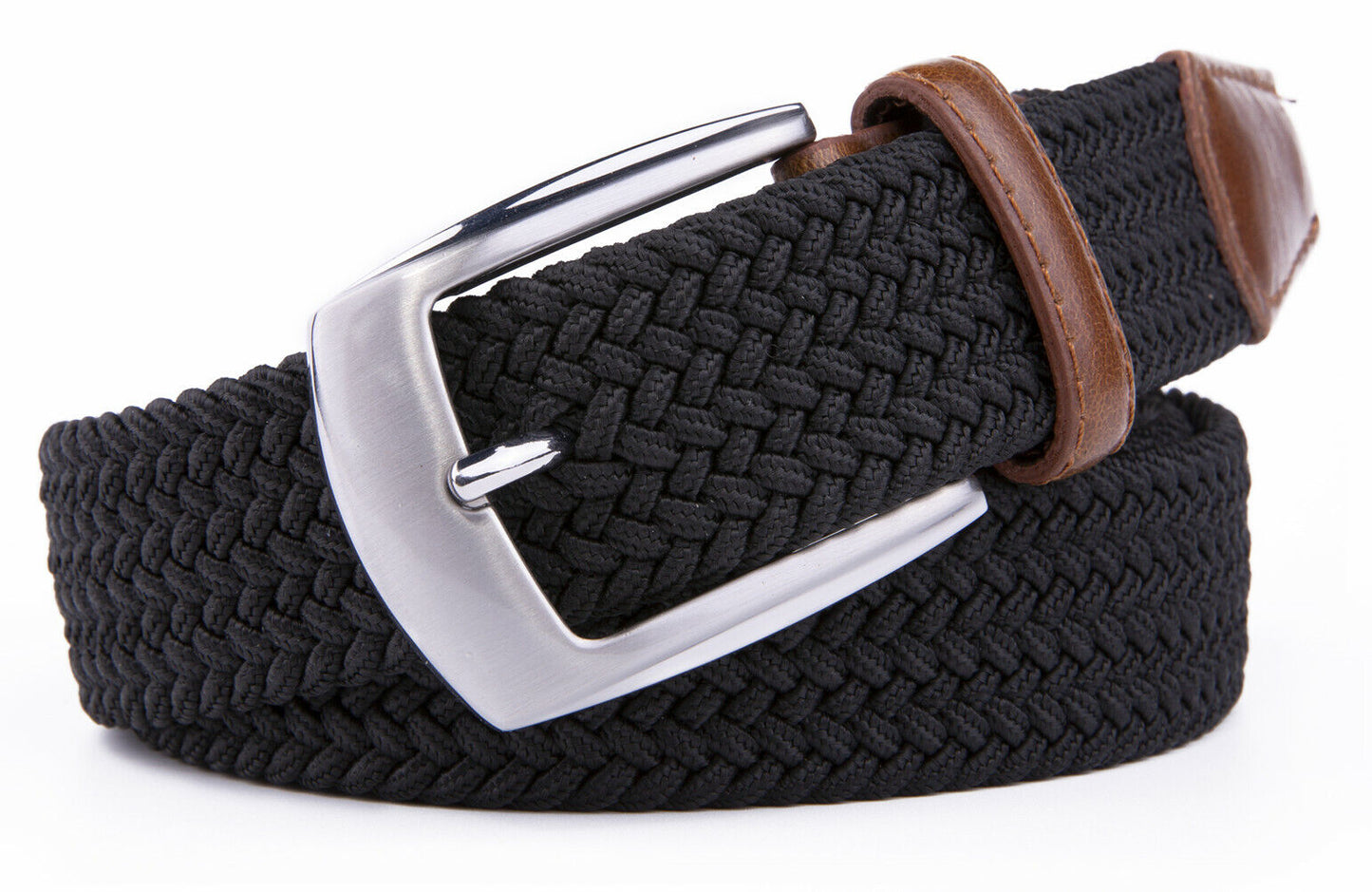 Elastic Fabric Braided Belt Stretch Woven Belt for Unisex Men/Women